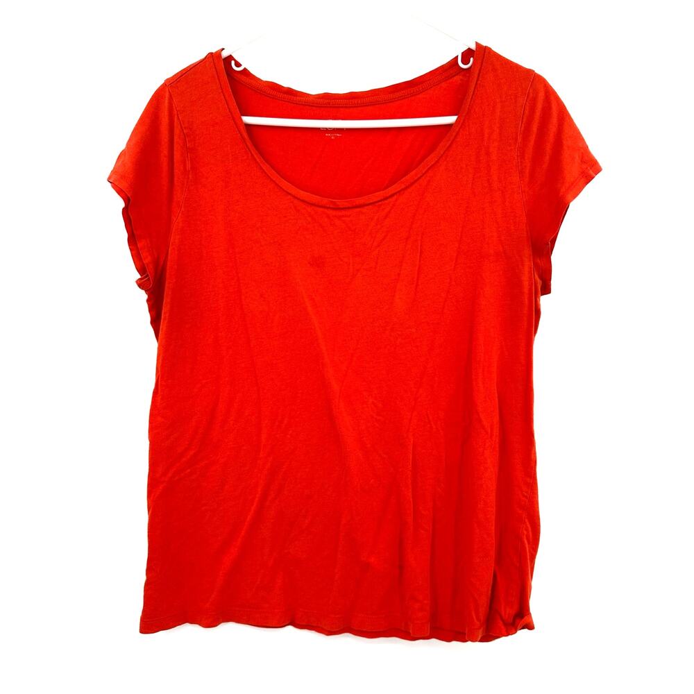 Loft Size XL Shirt Orange Round Neck‎ Short Sleeve Tee Basic Casual Everyday